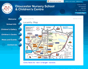 Gloucester Children's Centre location map in Website